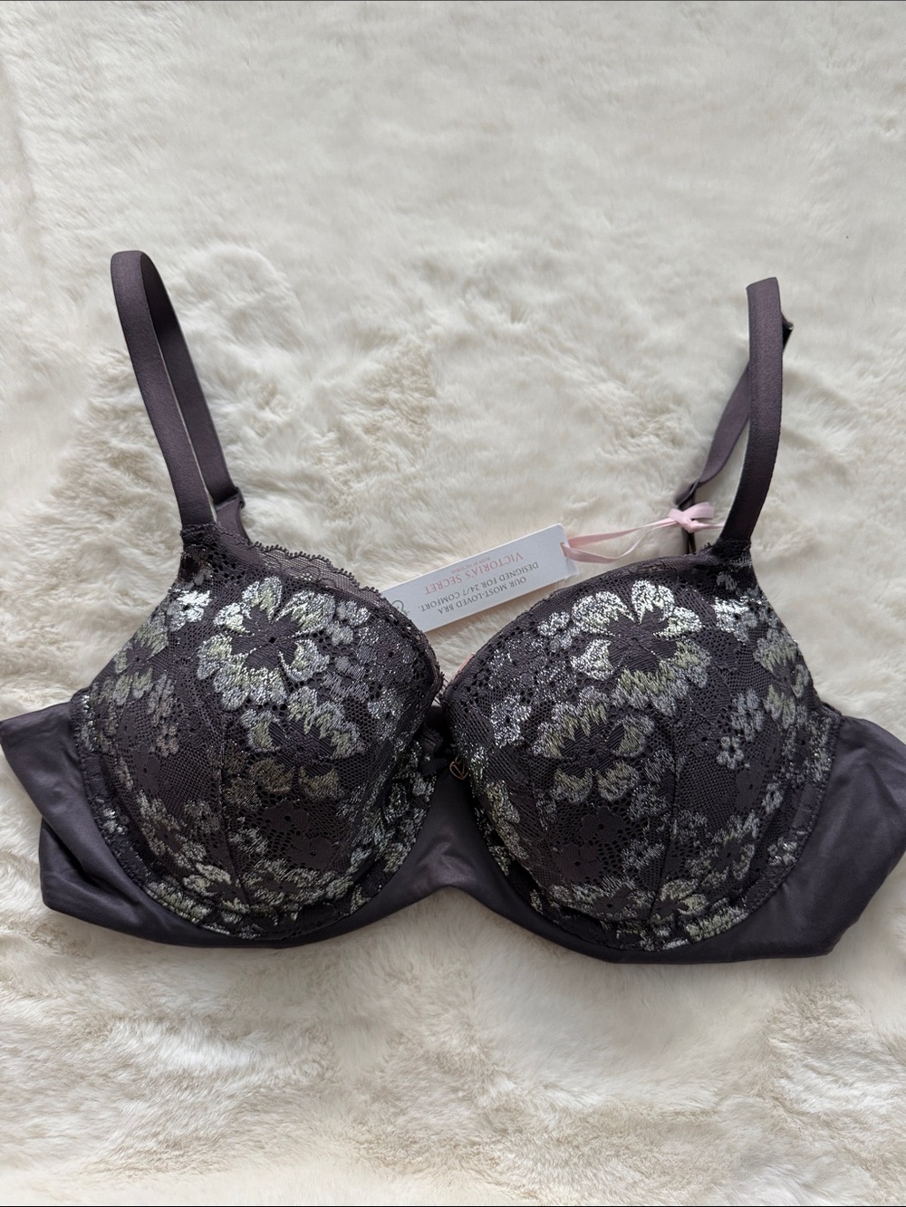 NWT Victoria's Secret Body By Victoria Lightly Lined Demi Bra Floral Lace 38C